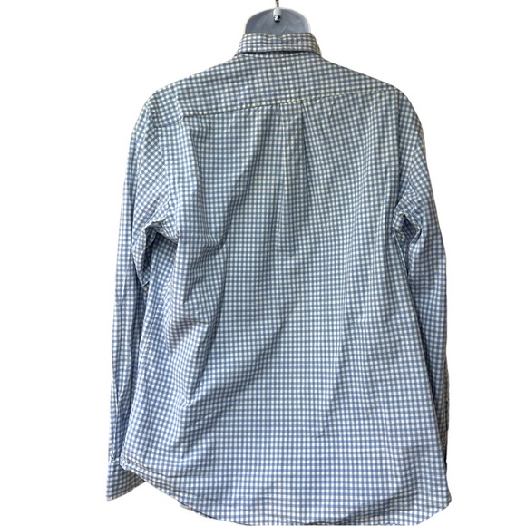 SzL Custom Fit Ralph Lauren Blue White Check long Sleeve Button Down - Picture 5 of 6